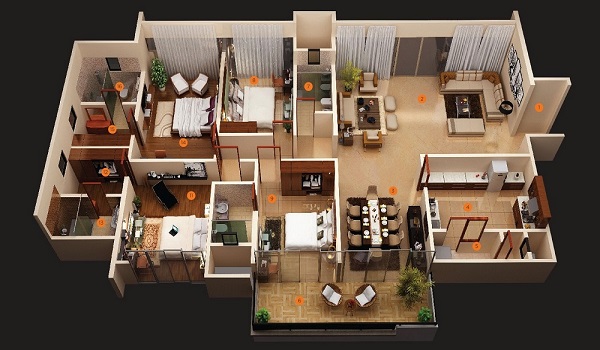 Featured Image of Prestige Avon 4 bhk apartment floor plan